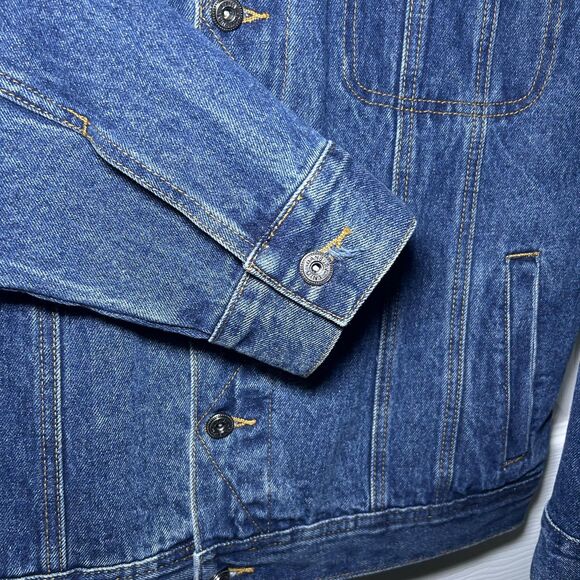 Danbury Mint Men Large Plaid Lined Trucker Jean Coat Personalized (JD) Initials - Picture 4 of 9